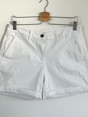 Dex White Cotton Mom Shorts